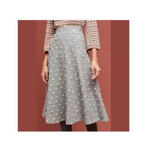 Anthropologie midi grey skirt